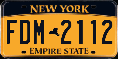 NY license plate FDM2112