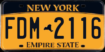NY license plate FDM2116