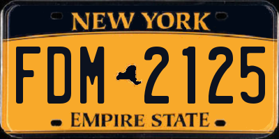 NY license plate FDM2125