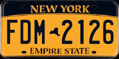 NY license plate FDM2126