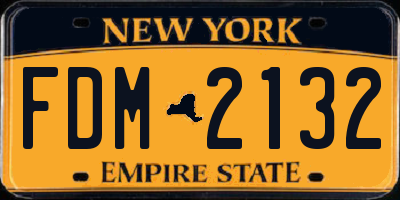 NY license plate FDM2132