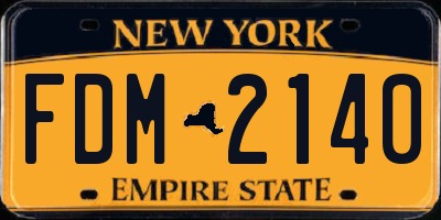 NY license plate FDM2140