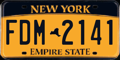 NY license plate FDM2141