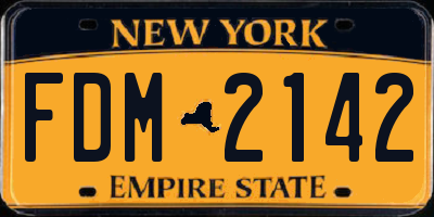 NY license plate FDM2142