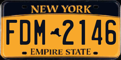 NY license plate FDM2146