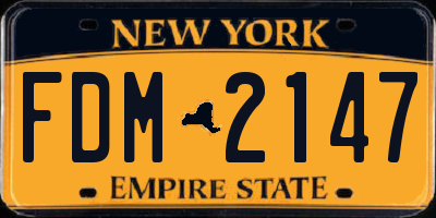 NY license plate FDM2147