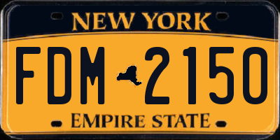 NY license plate FDM2150