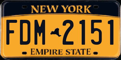 NY license plate FDM2151
