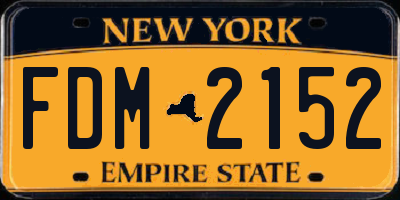 NY license plate FDM2152