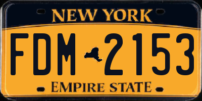 NY license plate FDM2153