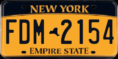 NY license plate FDM2154