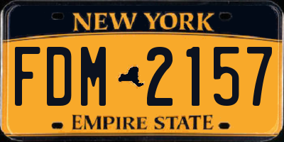 NY license plate FDM2157