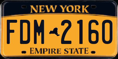 NY license plate FDM2160