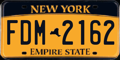 NY license plate FDM2162