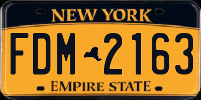 NY license plate FDM2163
