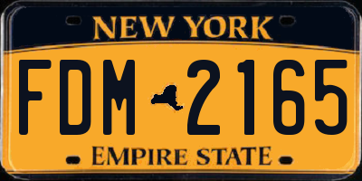 NY license plate FDM2165