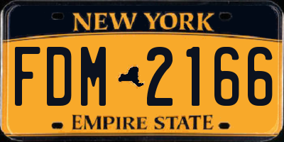 NY license plate FDM2166