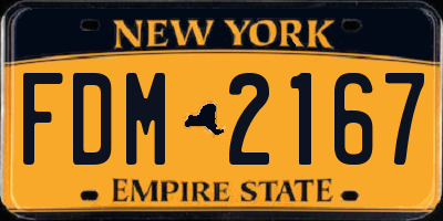NY license plate FDM2167