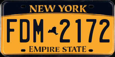 NY license plate FDM2172