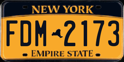 NY license plate FDM2173