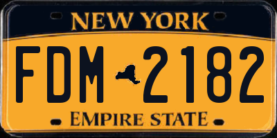 NY license plate FDM2182