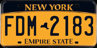 NY license plate FDM2183