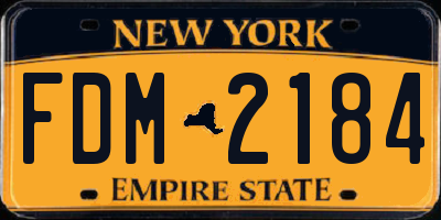 NY license plate FDM2184