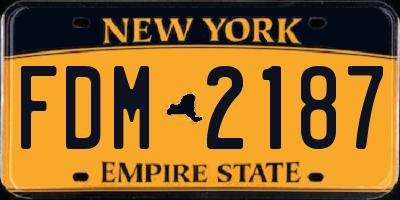 NY license plate FDM2187