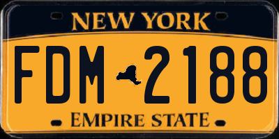 NY license plate FDM2188