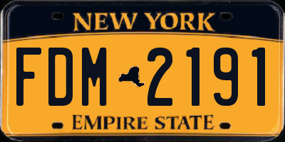 NY license plate FDM2191