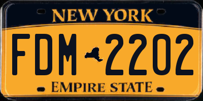 NY license plate FDM2202