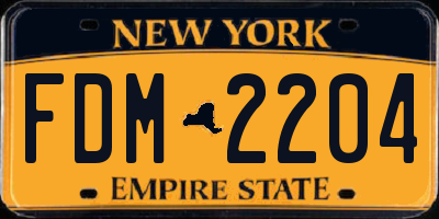 NY license plate FDM2204