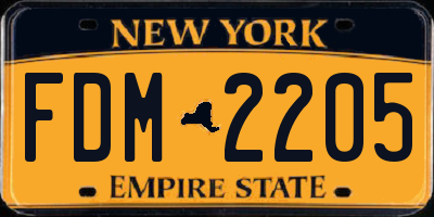 NY license plate FDM2205