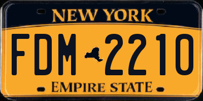 NY license plate FDM2210
