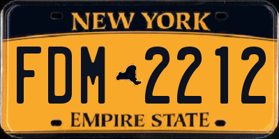 NY license plate FDM2212