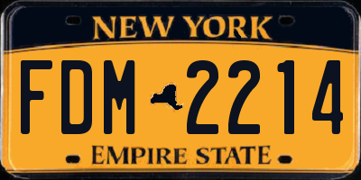 NY license plate FDM2214