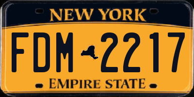 NY license plate FDM2217