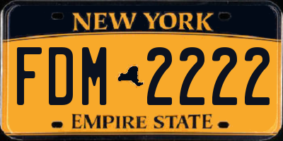NY license plate FDM2222