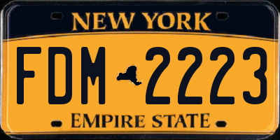 NY license plate FDM2223