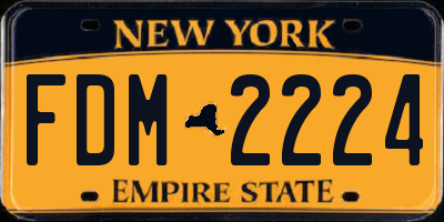 NY license plate FDM2224