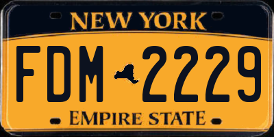 NY license plate FDM2229