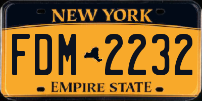 NY license plate FDM2232