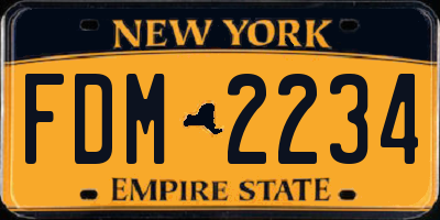 NY license plate FDM2234