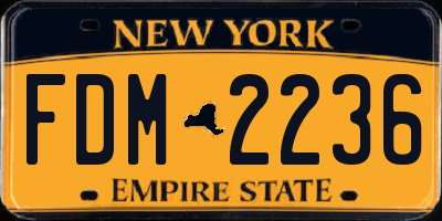 NY license plate FDM2236