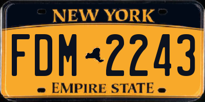 NY license plate FDM2243
