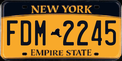 NY license plate FDM2245