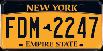 NY license plate FDM2247