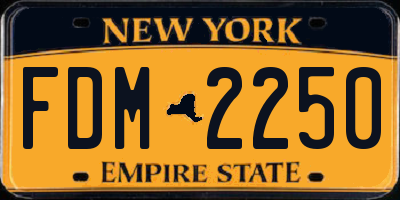 NY license plate FDM2250