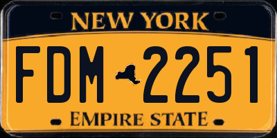 NY license plate FDM2251