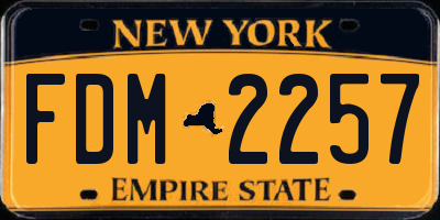 NY license plate FDM2257